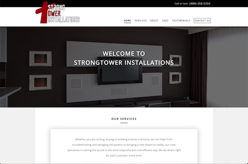 Strong Tower Installations desktop home view